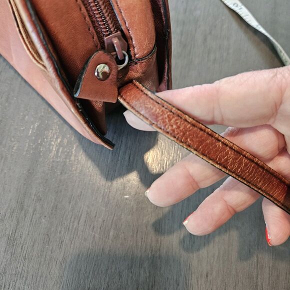 Etienne Aigner Woven Leather Bucket Crossbody Bag Brown Vintage 90s Boho Rare - Picture 5 of 10